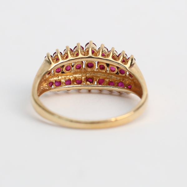 Inel cu Rubine din Aur Galben 14k