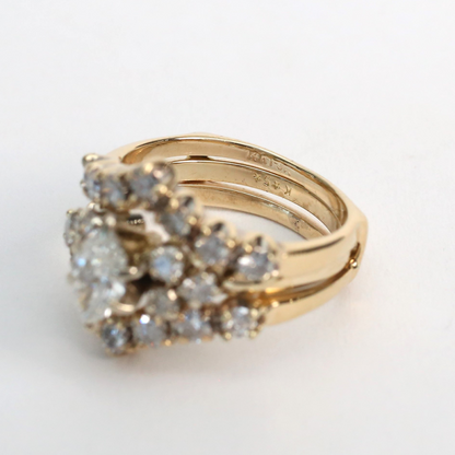 Set cu Diamante din Aur Galben 14k