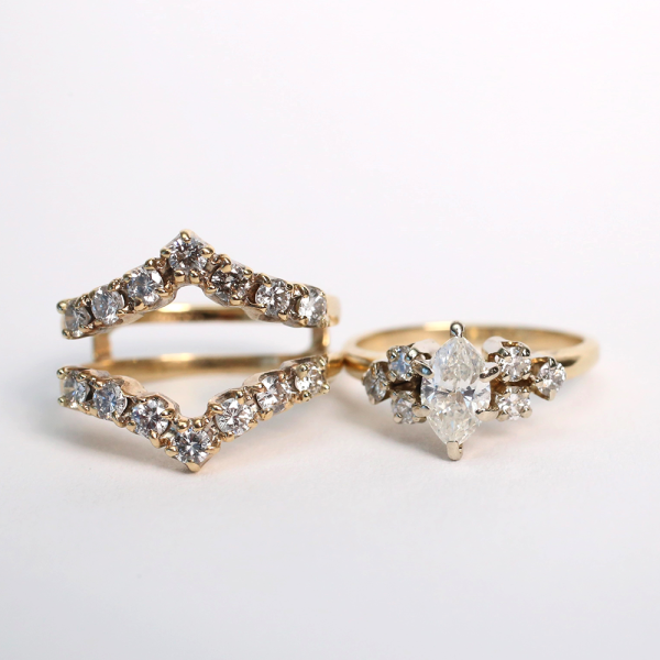 Set cu Diamante din Aur Galben 14k