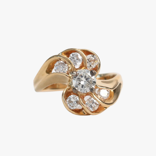 Inel cu Diamante din Aur Galben 14k