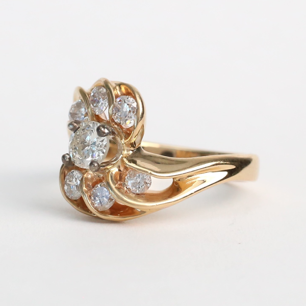 Inel cu Diamante din Aur Galben 14k