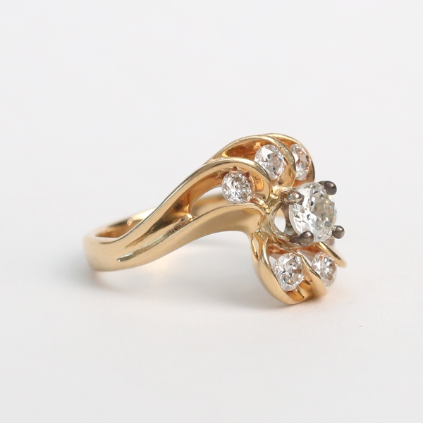 Inel cu Diamante din Aur Galben 14k