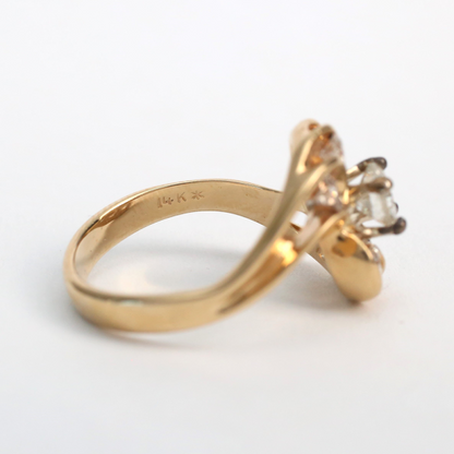 Inel cu Diamante din Aur Galben 14k