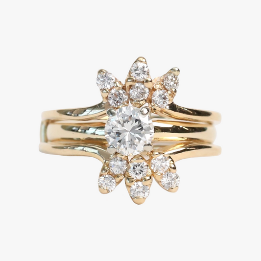 Set cu Diamante din Aur Galben 14k