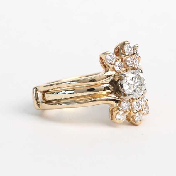 Set cu Diamante din Aur Galben 14k