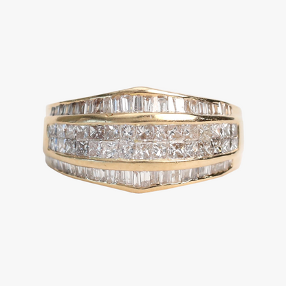 Inel cu Diamante din Aur Galben 14k