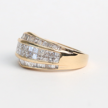 Inel cu Diamante din Aur Galben 14k