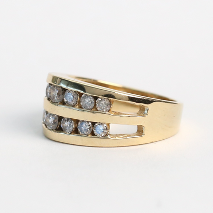 Inel cu Diamante din Aur Galben 14k