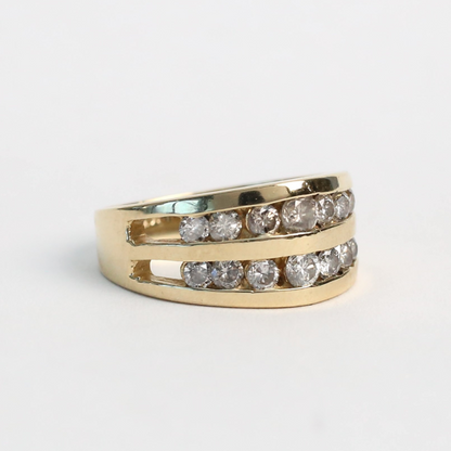 Inel cu Diamante din Aur Galben 14k