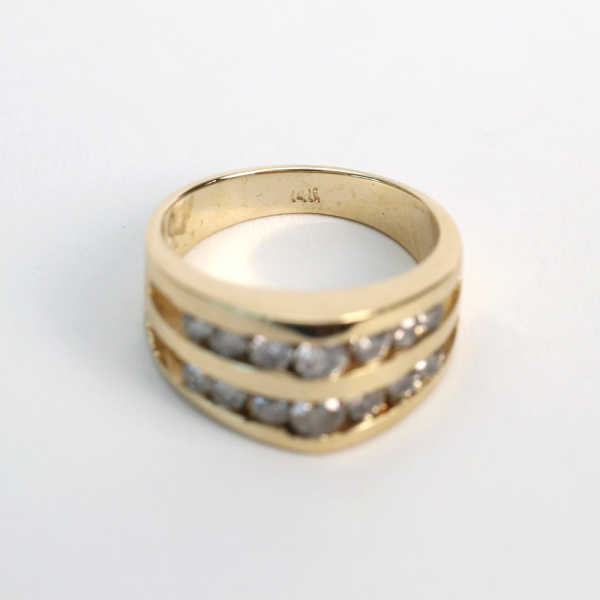 Inel cu Diamante din Aur Galben 14k