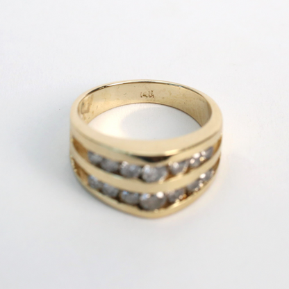 Inel cu Diamante din Aur Galben 14k