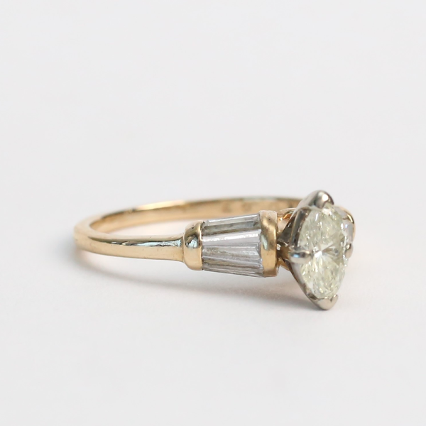 Inel Logodnă cu Diamante din Aur Galben 14k