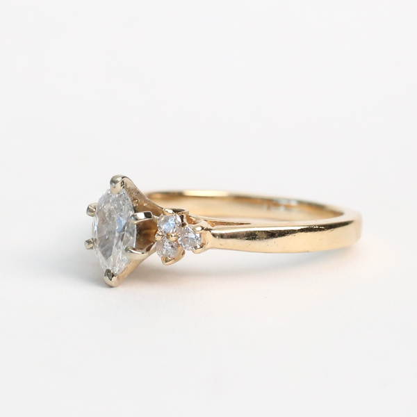 Inel Logodnă cu Diamante din Aur Galben 14k