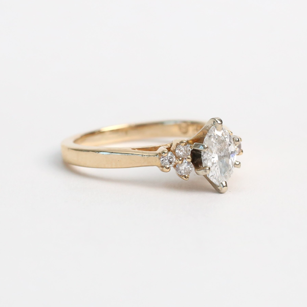 Inel Logodnă cu Diamante din Aur Galben 14k