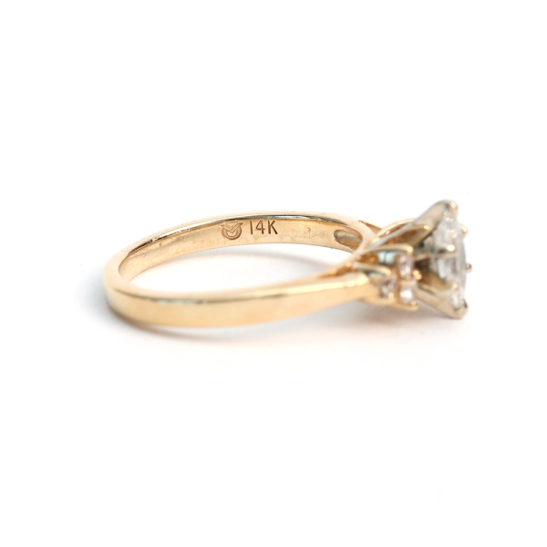 Inel Logodnă cu Diamante din Aur Galben 14k