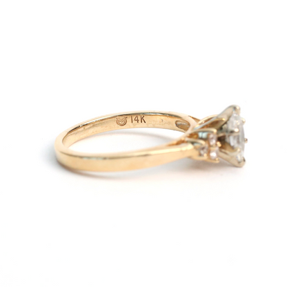 Inel Logodnă cu Diamante din Aur Galben 14k