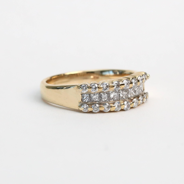 Inel cu Diamante din Aur Galben 14k