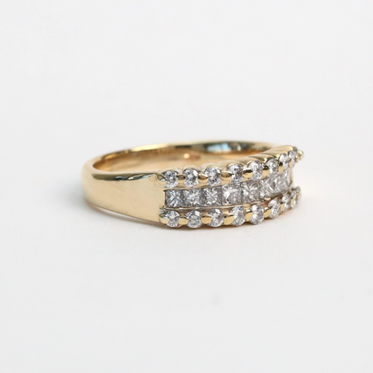 Inel cu Diamante din Aur Galben 14k