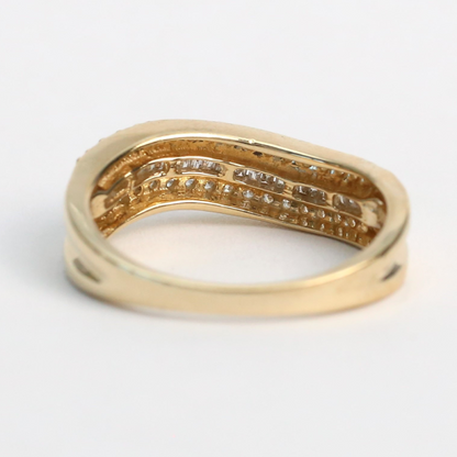 Inel cu Diamante din Aur Galben 14k