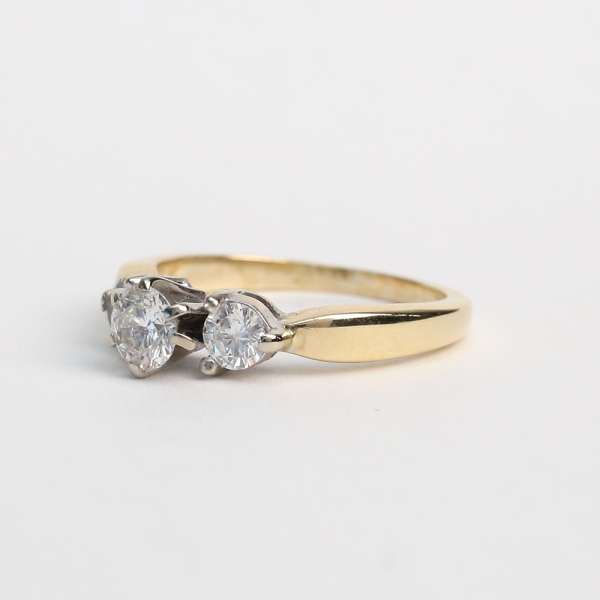 Inel Logodnă cu Diamante din Aur Galben 14k