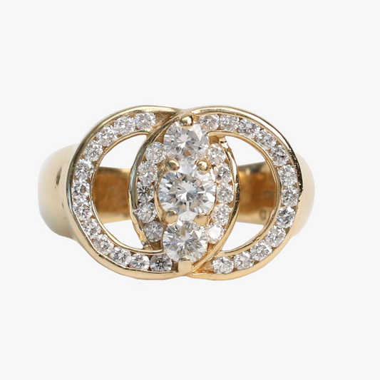 Inel cu Diamante din Aur Galben 14k