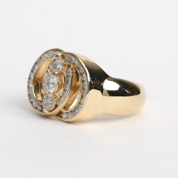 Inel cu Diamante din Aur Galben 14k