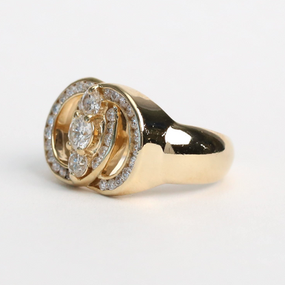 Inel cu Diamante din Aur Galben 14k