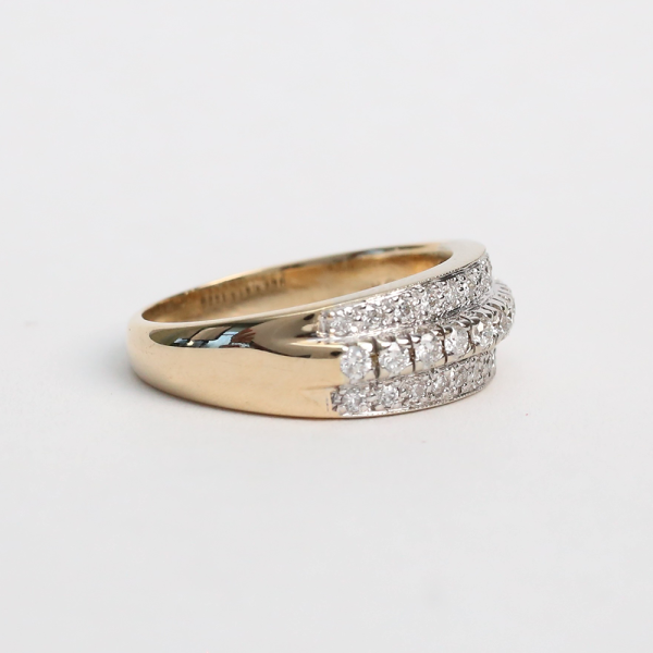 Inel cu Diamante din Aur Galben 14k