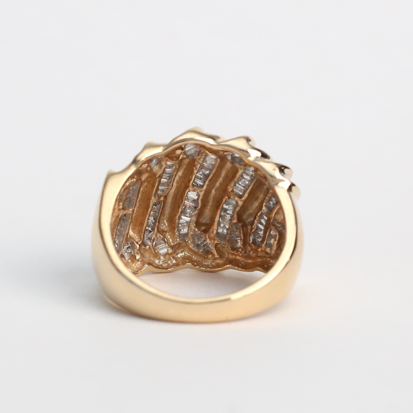 Inel Lat cu Diamante din Aur Galben 10k