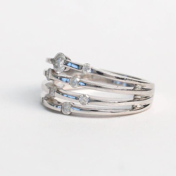 Inel cu Diamante din Aur Alb 10k