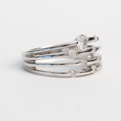 Inel cu Diamante din Aur Alb 10k