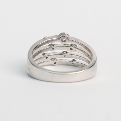 Inel cu Diamante din Aur Alb 10k