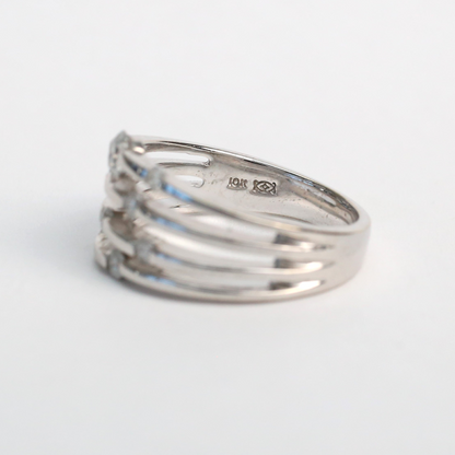 Inel cu Diamante din Aur Alb 10k