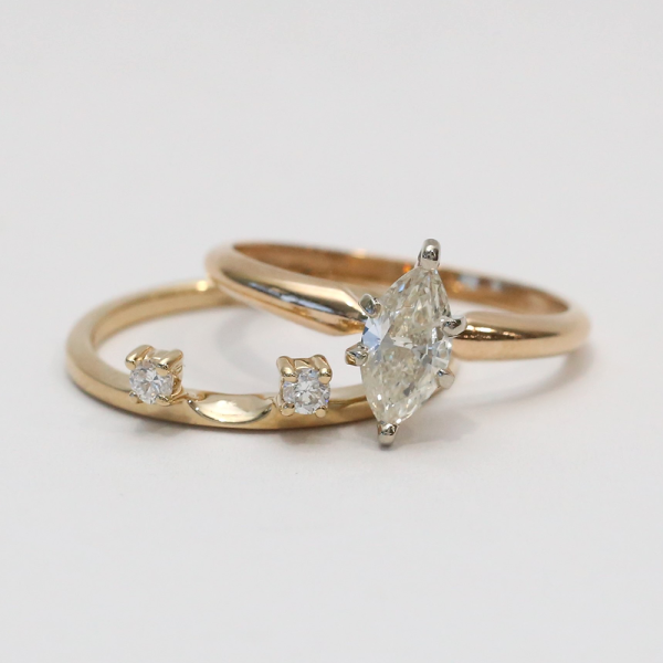 Set cu Diamante din Aur Galben 14k