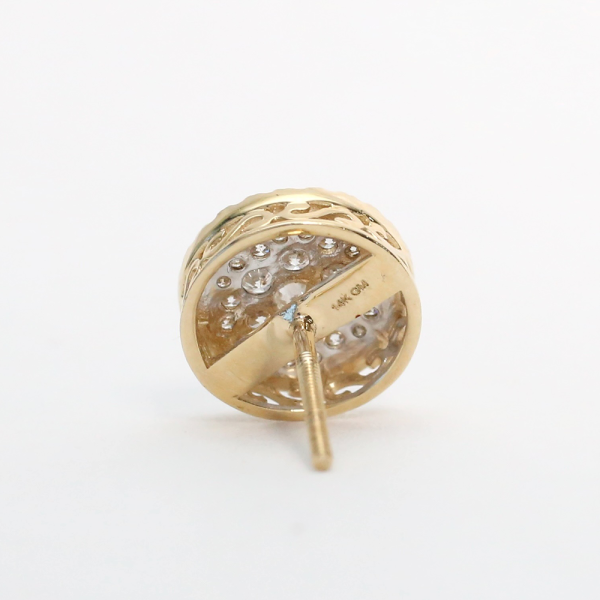 Cercei Cerc cu Diamante din Aur Galben 14k