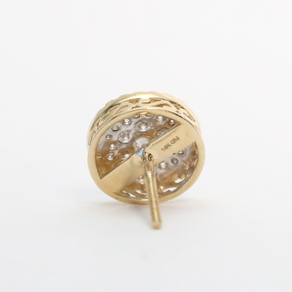 Cercei Cerc cu Diamante din Aur Galben 14k