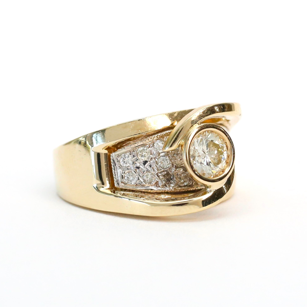 Inel cu Diamante Plutitor din Aur Galben 14k