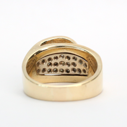 Inel cu Diamante Plutitor din Aur Galben 14k