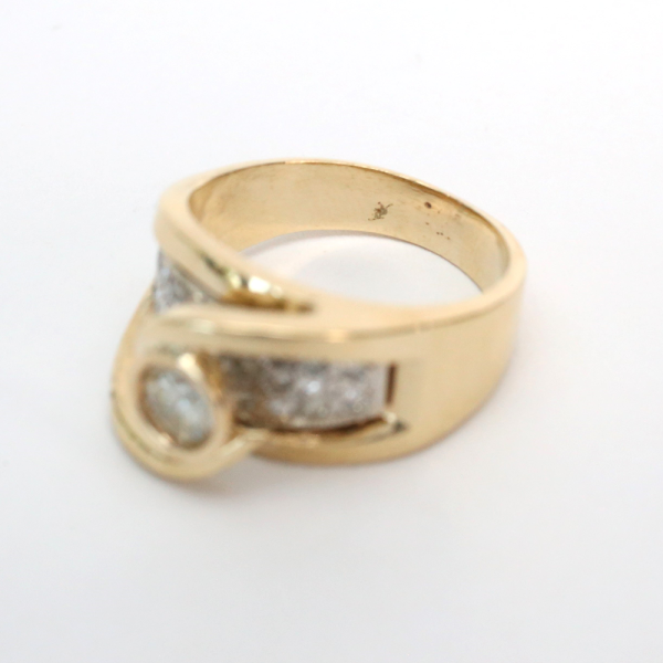 Inel cu Diamante Plutitor din Aur Galben 14k