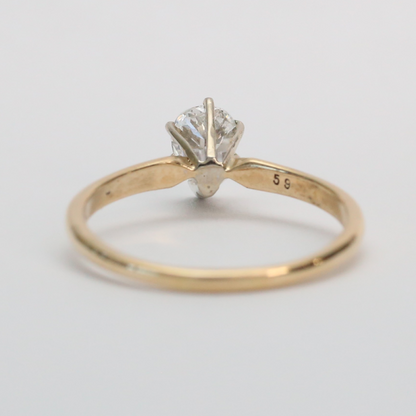 Inel Logodnă cu Diamante din Aur Galben 14k
