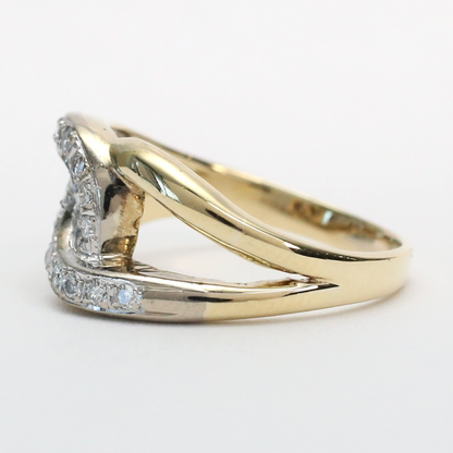 Inel cu Diamante din Aur Galben 14k