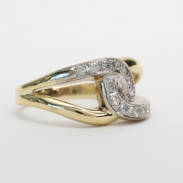 Inel cu Diamante din Aur Galben 14k