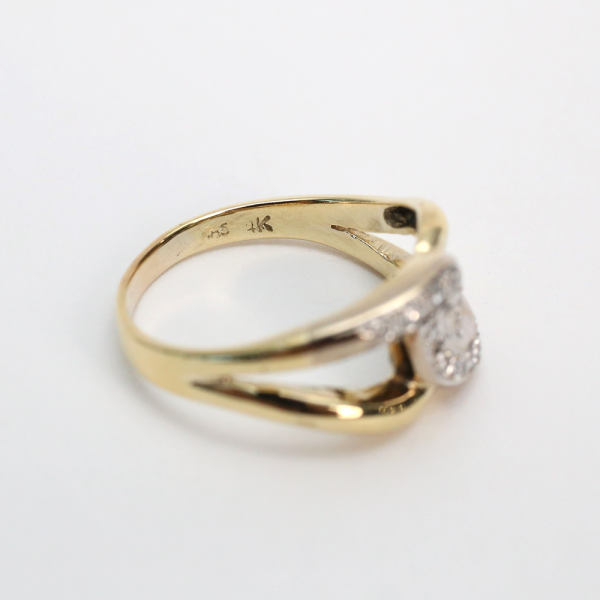 Inel cu Diamante din Aur Galben 14k