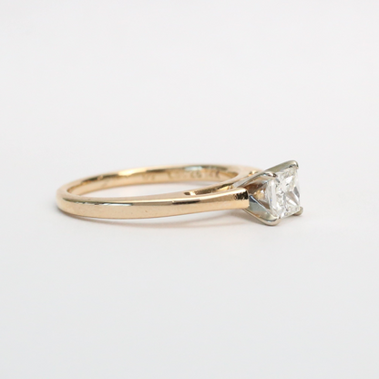 Inel Logodnă cu Diamante din Aur Galben 14k