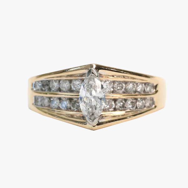 Inel cu Diamante din Aur Galben 10K