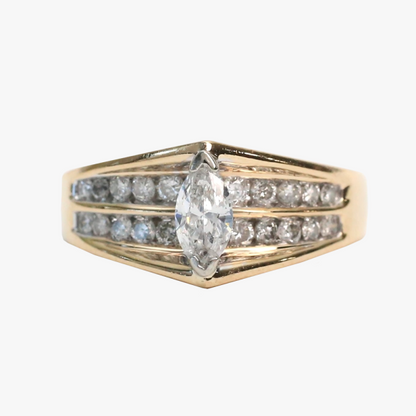 Inel cu Diamante din Aur Galben 10K