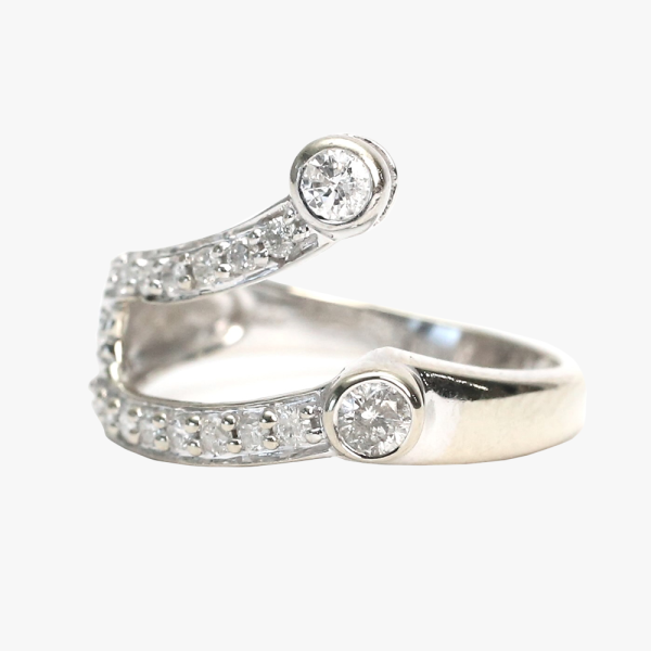 Inel cu Diamante din Aur Alb 14k