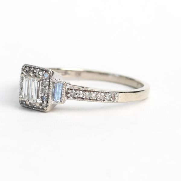 Inel cu Diamante din Aur Alb 10k