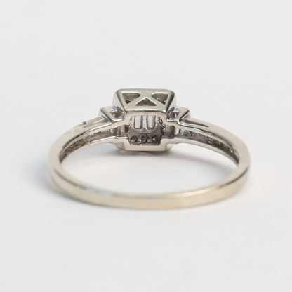 Inel cu Diamante din Aur Alb 10k