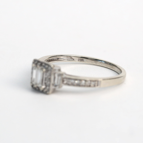 Inel cu Diamante din Aur Alb 10k